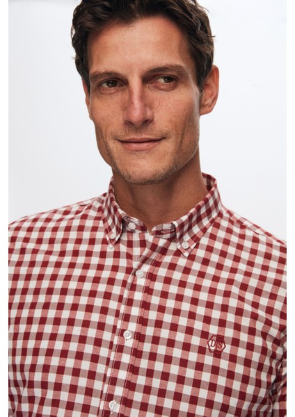 Ds Damat Slim Fit Bordo Pamuk Karışımlı 2'li Bisiklet Yaka Triko ve Gömlek modelleri