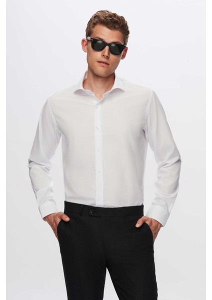 Ds Damat Slim Fit Bej Pamuk Karışımlı 2'li V Yaka Triko ve Gömlek