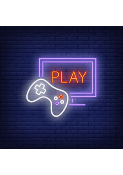 Play Oyun Kolu Neon LED Işıklı Tablo