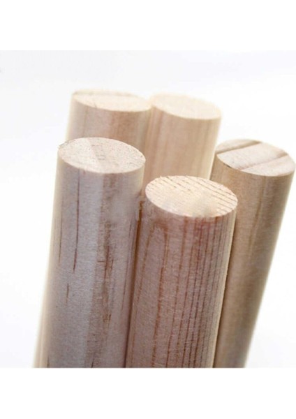 3 Adet ( 65CM x 2cm ) 20MM Yuvarlak Ahşap Çubuk, Makrome Çıta Sopa