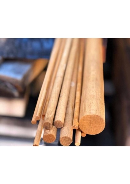 3 Adet ( 65CM x 2cm ) 20MM Yuvarlak Ahşap Çubuk, Makrome Çıta Sopa