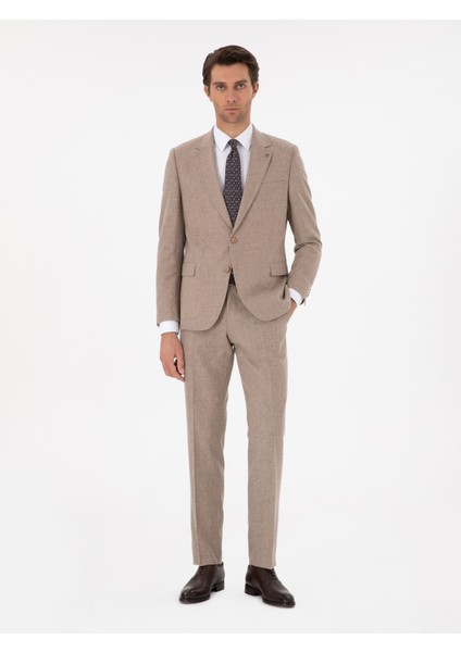 Erkek Bej Slim Fit Takım Elbise 50297088-VR011