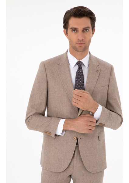 Erkek Bej Slim Fit Takım Elbise 50297088-VR011