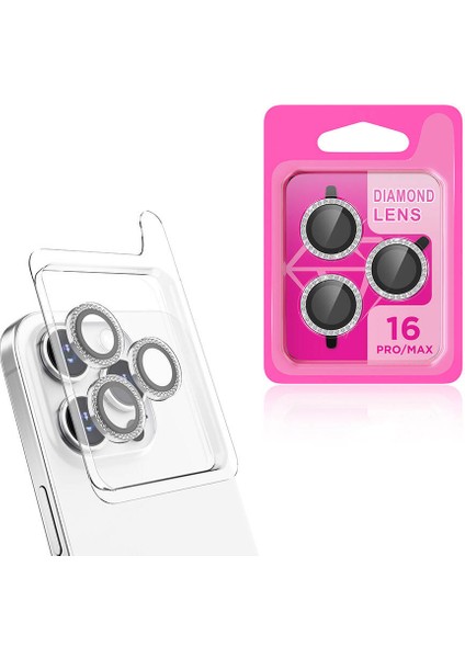 Apple iPhone 16 Pro Max Cl-06 Kamera Lens Koruyucu-Gümüş