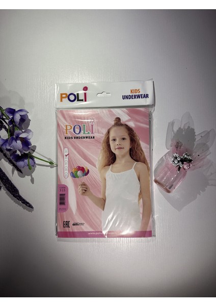 Kız Çocuk Beyaz Atlet Her Yaşa Özel %95 Pamuklu %5likralı fırsatları