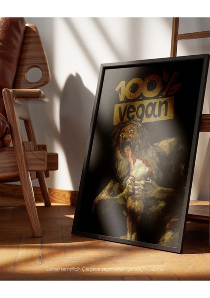 Vegan x Oğullarını Yiyen Saturn - Francisco Goya Çerçeveli-Çerçevesiz Poster modelleri
