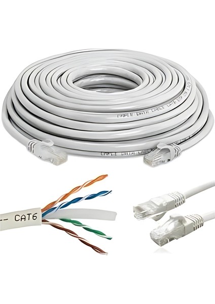 Premium Yüksek Hızlı Internet Lan Data Yazıcı Modem Adsl Cat6 RJ45 Uçlu Kablo 5 Metre