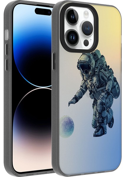 Apple iPhone 14 Pro Max Kılıf Desenli Zore Dragon Sert Kapak-Astronot