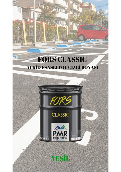 Pamir Boya Fors Classic Yol Çizgi Boyası Yeşil 4 kg