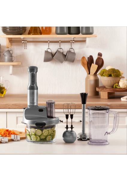 6 Bıçaklı Cam Mutfak Robotu Uzun Blender Ayaklı 2500W Turbolu Güçlü Motor, Çırpma, Dilimleme, Doğrama, Blender, Karıştırma, Onerous Mutfak Tartısı Hediye