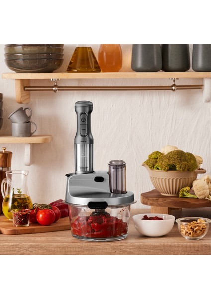 6 Bıçaklı Cam Mutfak Robotu Uzun Blender Ayaklı 2500W Turbolu Güçlü Motor, Çırpma, Dilimleme, Doğrama, Blender, Karıştırma, Onerous Mutfak Tartısı Hediye