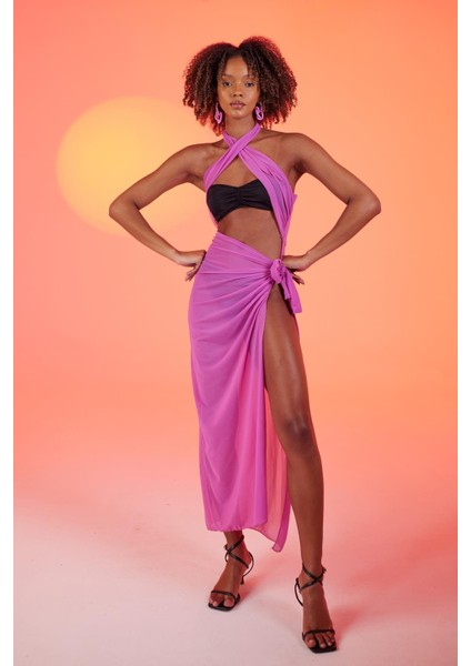Alt Üst Beach Royal Pareo Pembe
