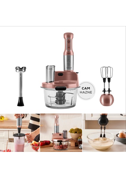 6 Bıçaklı Cam Mutfak Robotu Uzun Blender Ayaklı 2500W Turbolu Güçlü Motor, Çırpma, Dilimleme, Doğrama, Blender, Karıştırma, Onerous Mutfak Tartısı Hediye