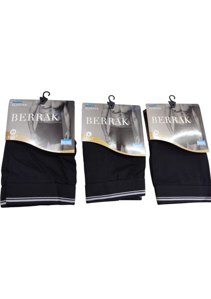 Erkek Boxer Pamuklu Cotton Siyah 3'lü Set Yumuşak Esnek %95 Cotton Pamuk %5 Elasten Bbe3-1