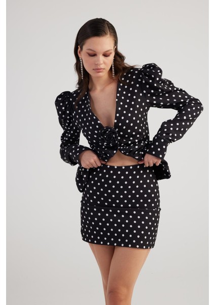 Puantiyeli Mini Wilma Etek Siyah fiyatları