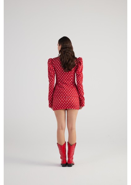 Puantiyeli Mini Wilma Etek Kırmızı indirimleri