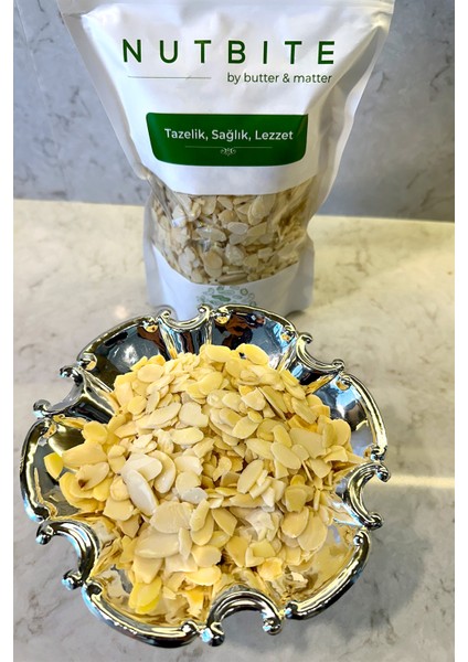 Nutbıte Premium File Badem 500GR - Taptaze Yeni Mahsül - Gurme Serisi - Çiğ & Tuzsuz - Dilimlenmiş Badem