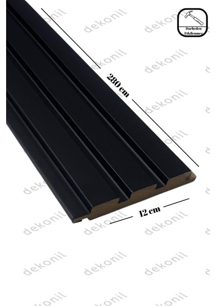 Mat Siyah Mdf Tavan ve Duvar Lambri 12CM ( 1 Adet )