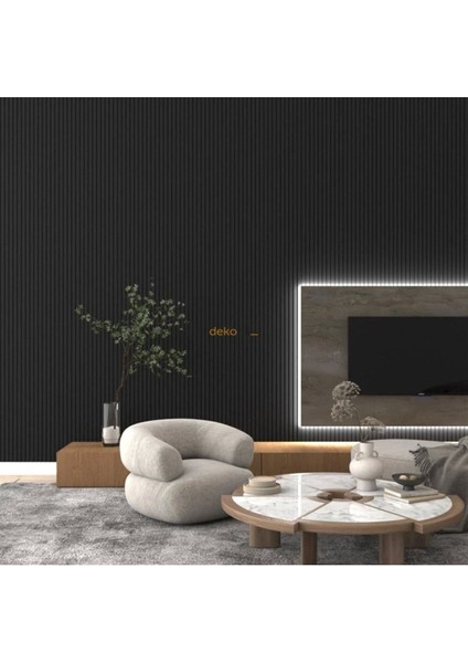 Mat Siyah Mdf Tavan ve Duvar Lambri 12CM ( 1 Adet )