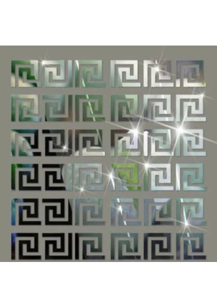 Bordür Ayna 30'lu Gümüş Pleksi Her Biri 9x9 cm Duvar Dekorasyon Lazer Kesim modelleri