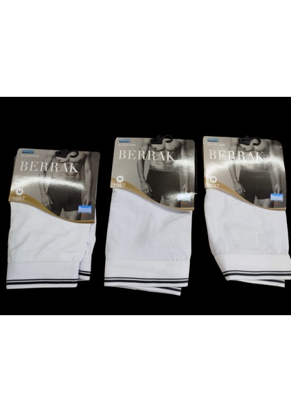 Erkek boxer 3'lü ekonomik paket pamuklu cotton slim fit beyaz yumuşak elasten BBE3-4L