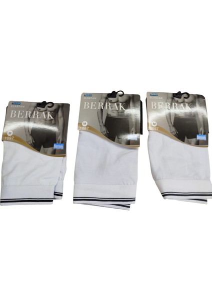 Erkek boxer 3'lü ekonomik paket pamuklu cotton slim fit beyaz yumuşak elasten BBE3-4L