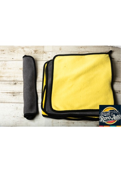 Everest Çift taraflı Mikrofiber Araç Kurulama Bezi & Oto Yıkama Havlusu 50x70 Sarı