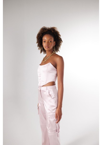 Crop Model Balenli Saten Maddy Büstiyer Pudra fırsatları