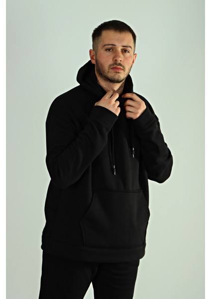 Tmb 3 Ip Şardonlu Kapşonlu Sweat 24 Siyah