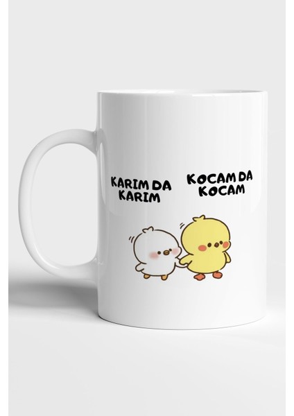 Grn Store Kocamda Kocam, Karımda Karım Baskılı Beyaz Kupa Bardak