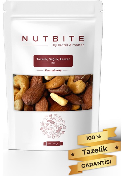 Nutbıte Çıtır Mix 100GR - %100 Doğal Atıştırmalık - Fırınlanmış Kaju, Badem, Fındık