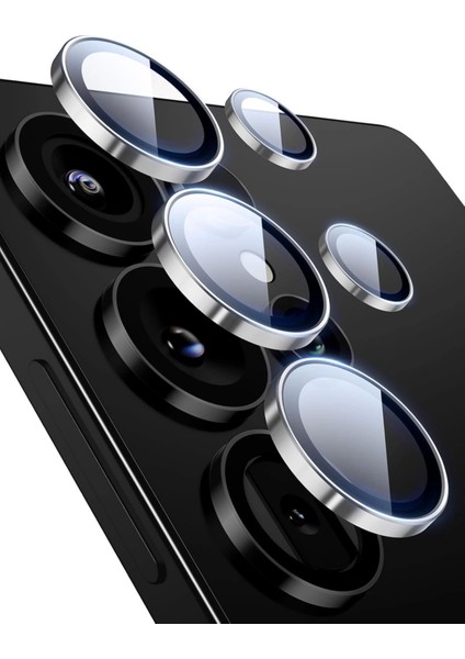 Samsung Galaxy S25 Ultra Kamera Lens Koruyucu, 9H Temperli Parlak Kamera Koruma Metal Kılıf Dostu cl-07