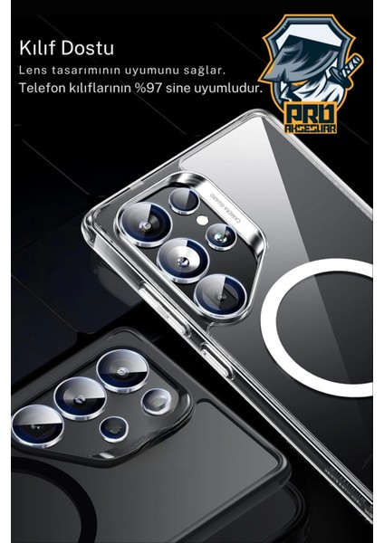 Samsung Galaxy S25 Ultra Kamera Lens Koruyucu, 9H Temperli Parlak Kamera Koruma Metal Kılıf Dostu cl-07 modelleri