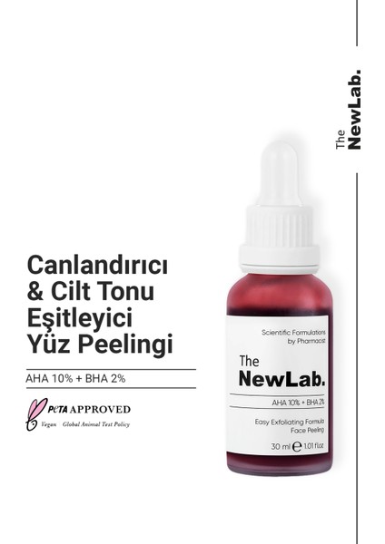 Canlandırıcı & Cilt Tonu Eşitleyici Kırmızı Peeling Serum 30 ml (AHA 10% BHA 2%)