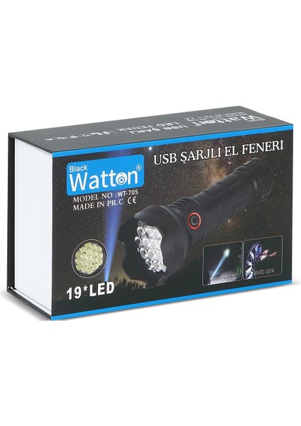 19 LED 5 Mod Geniş Açı El Feneri WT-705