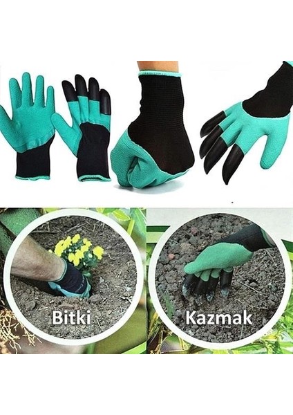 Toprak Kazma Ekme Çapalama Için Korumalı Bahçe Bahçivan Eldiveni