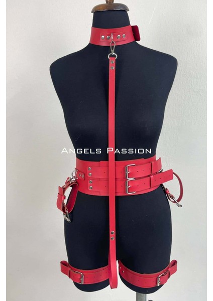 Mlvx Kelepçeli Şık Deri Harness Takım, Kadın Giyim - 869 Blsm