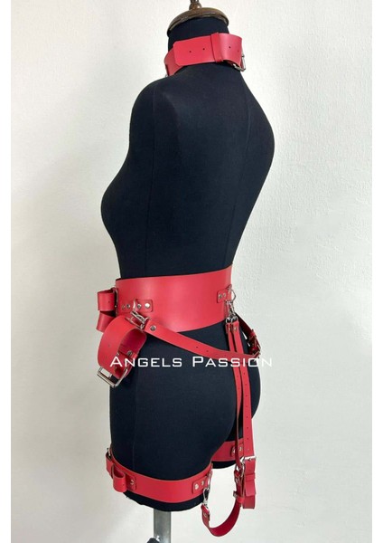 Mlvx Kelepçeli Şık Deri Harness Takım, Kadın Giyim - 869 Blsm