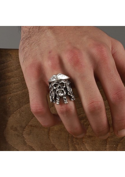 Silver Plated Pirate Design Ring