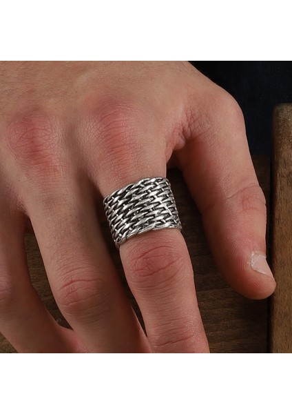 Hand Made Wıcker Braıd Thıck Rıng