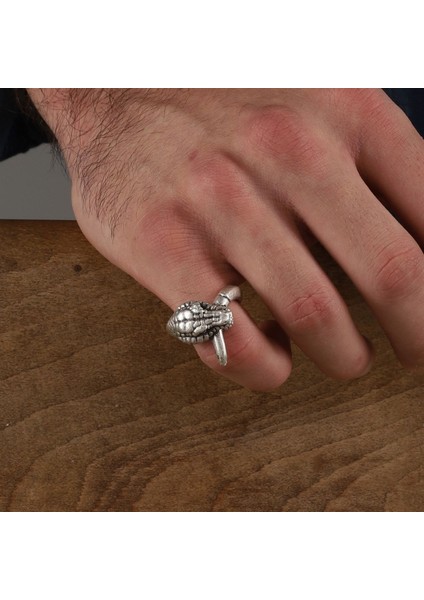 Silver Plated Hand Made Ouroboros Ring