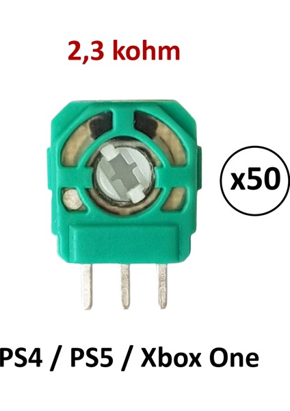 50 Adet 2.3k Ps4 Ps5 Xbox One Mikro Direnç Potans Micro Switch Yeşil