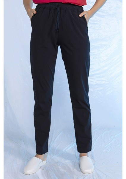 Lacivert Likralı Tek Alt Doktor Hemşire Forması