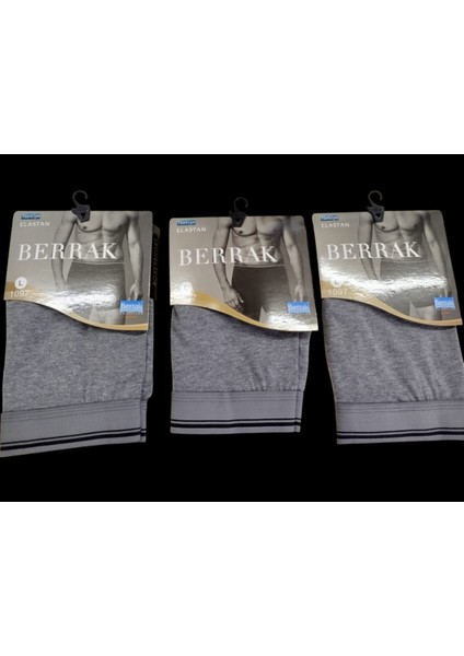 Erkek boxer 3'lü ekonomik paket pamuklu cotton slim fit füme esnek yumuşak elasten BBE3-3S