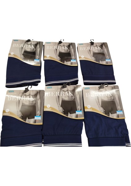 Erkek boxer 6'lı ekonomik paket pamuklu cotton modal lacivert slim fit yumuşak esnek nefes alabilen penye kumaş BBE6-2L