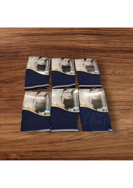 Erkek boxer 6'lı ekonomik paket pamuklu cotton modal lacivert slim fit yumuşak esnek nefes alabilen penye kumaş BBE6-2L