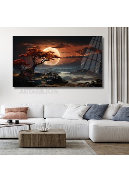 Gün Batımı Kırılmaz Cam Tablo Hd Yüksek Kalite Dijital Baskı Duvar Tablosu Yeni Ev Hediyesi