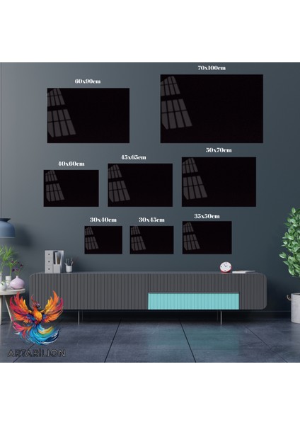 Gezegenler ve Meteor Manzarası Kırılmaz Cam Duvar Tablosu Salon Tablosu Dijital Baskı Duvar Dekoru