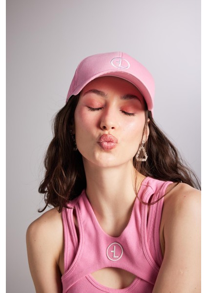 Logo Nakışlı Holly Cap Şapka Pembe