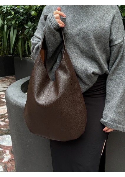 Kadın Acı Kahve Çift Taraflı Omuz Çantası modelleri
